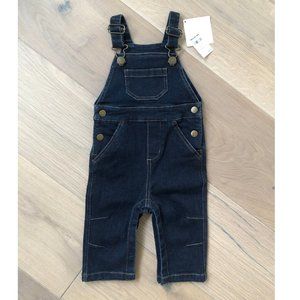 NWT Hanna Andersson | Stretch Denim Overalls Dark Denim Baby Unisex | 6-12MO